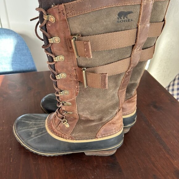 Sorel Women's Conquest Carly II waterproof Snow boots 11 Brown Suede Preppy - Picture 15 of 15